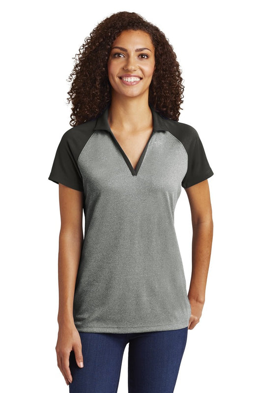 Sport-Tek Ladies Raglan Heather Block Polo SSLST641